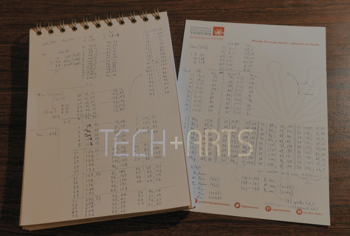 Pages with hand-written notes of sprite locations in the spritesheet, and final positions on the watchface.